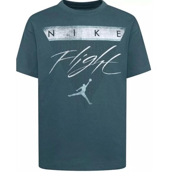 Jordan Nike Kids Flight Jumpman T-Shirt NWT - Size M - Green - Picture 1 of 8